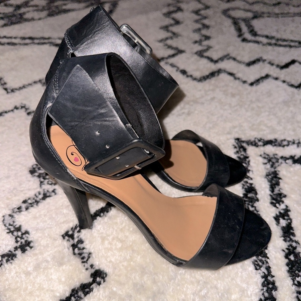 Black Ankle Strap Stilettos